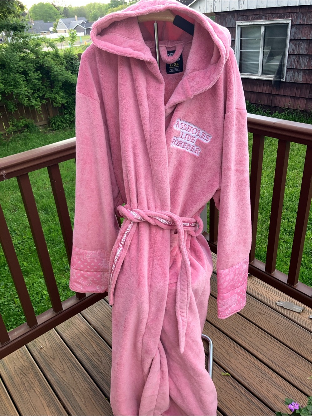 As* holes Live Forever  Linda Finegold Kirill Was Here Women's Robe 100%Cotton